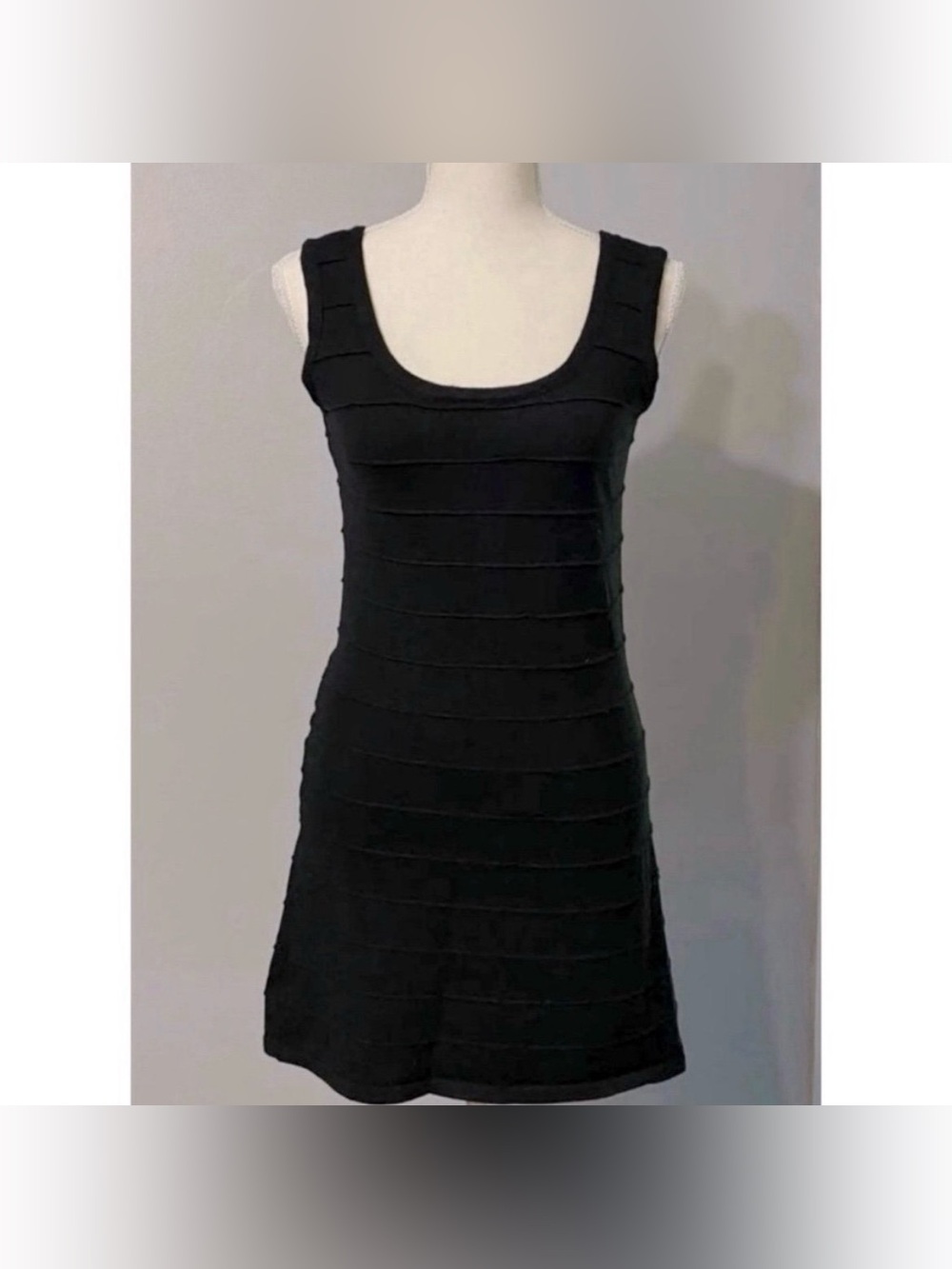 EUC Y2K Cool Attitude Bodycon Black Knit Dress Women’s Size L